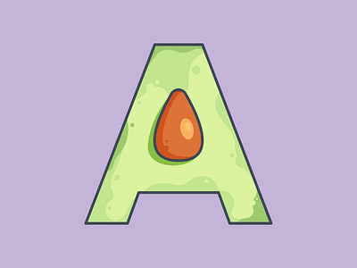 A is for... 36 days 36 days of type avocado food goodtype letter lettering lettering challenge pastel type type art typeface typograhy vector