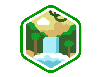 Waterfall animate cascade flat flatdesign gif illustration tropical waterfall