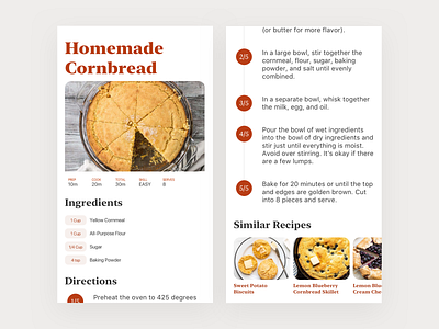 Daily UI #40 - Recipe dailyui dailyui40 food mobile web recipe sketch web