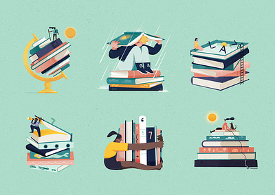 Boekenzoeker part II books children colour editorial graphic illustration texture website