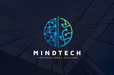 Mind Tech Logo agency app art box brain cloud computing concept cube data genius head idea media mind multimedia secure seo smart objects software solution