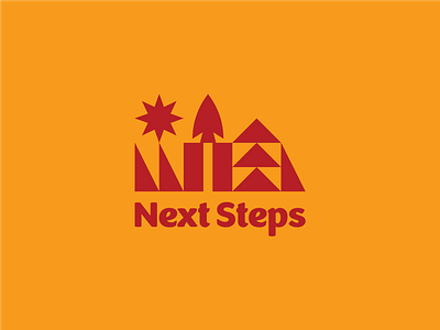 Next Steps Capital Campaign badge brand branding camp geometric illustration lockup logo logotype summer camp vector