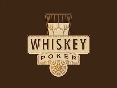 Whiskey Poker copper design glass gold old ornate poker spirits vintage