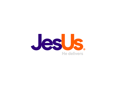 JesUs 👉 He Delivers 🚚 ( FedEx Rebrand ) brand christ christian fedex flat jesus jesus christ lettering lettering logo logo logo design logodesign logos logotype minimal minimalist purple rebrand rebranding typography