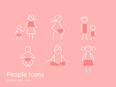 People icons baby child children girl lotus pregnancy teenager woman women yoga