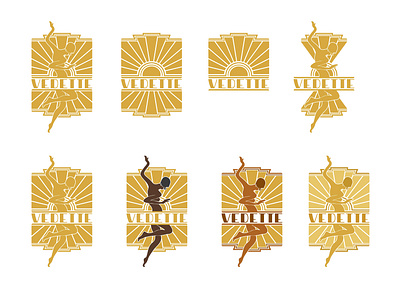 LOGO VEDETTE art deco branding dance dancer dessin drawing illustration logo retro vector vibe vintage