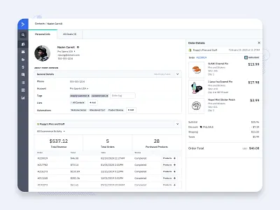 ActiveCampaign & Shopify avatar chip contact design ecommerce layout layout design order product design receipt ui ux