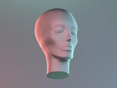 head model 3d 3d model blender head model neon lights