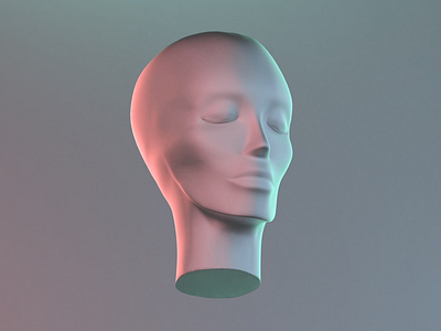 head model 3d 3d model blender head model neon lights