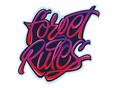 FORGET THE RULES branding calligraphy design forget forget the rules gradiant letter lettering logo logodesign logotype pink pink logo rules typography vector