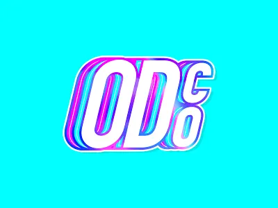 ODCo HOLO sticker design flourescent holographic identity letters logo outrun sticker typography vaporwave vector
