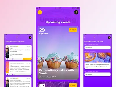 Event app part 2 branding card design event prototype training training app ui visual visual design