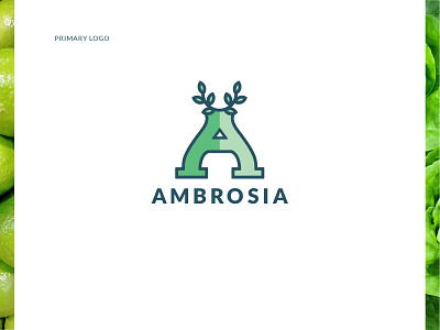 Ambrosia branding branding identity business cards design flat food greek green logo logo design logotype minimal type typography vector