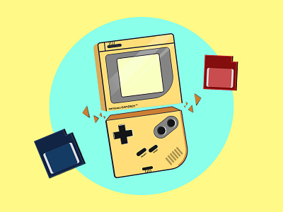 Game design flat flat design game gameboy gameboy color games illustration illustrator minimal old games vector