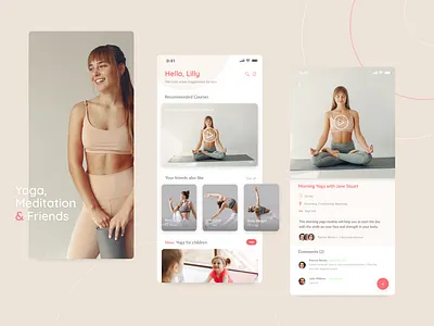Yoga App comments course design friends minimal ui workout app workouts yoga yoga app