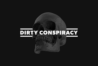 Dirty Conspiracy Branding 3d 3d art 3d graphic 3d illustration art direction brand identity branding creative direction design graphic design illustration illustrations logo logo design monochromatic skull