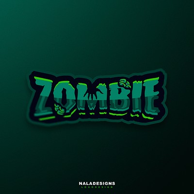 Zombie Text Logo branding design esports gaming identity illustration logo vector