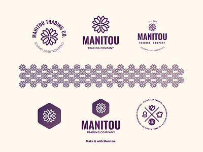 Rebrand: Manitou brand branding branding design flower food icon logo natural purple