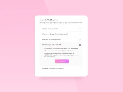 Accordion - FAQ accordion app design app ui app ui ux call to action consumer facing dropdown faq faq design form design page design ui ui element ui elements ux ux study