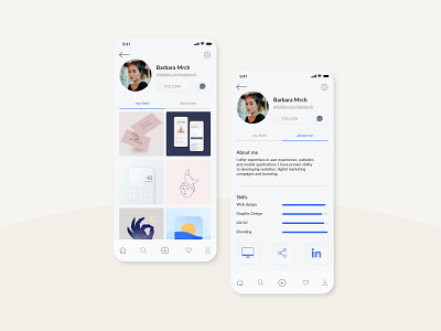 User Profile - Daily UI 006 app dailyui dailyui006 dailyuichallenge design freelancerapp interfacedesign mobile app design mobile ui social media app socialmedia ui uidesign user profile userexperiencedesign userprofile uxui