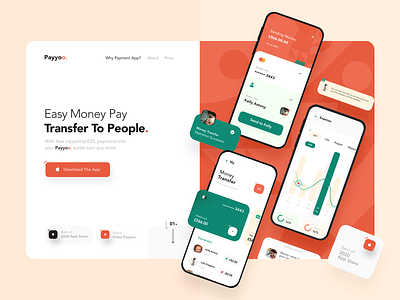 Transfer App Web Design app application clean colors creative finance website money app money transfer orange statistics transfer ui ux web web design web site webdesign website
