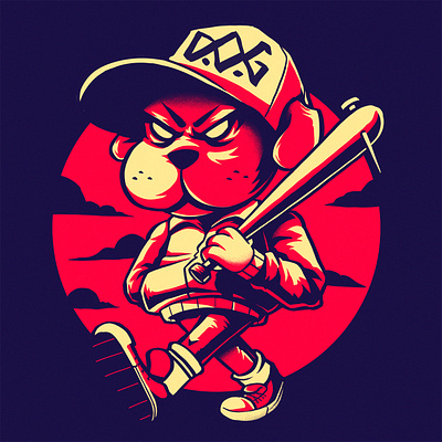 Bad Dog animal cartoon creative design flat design illustration photoshop