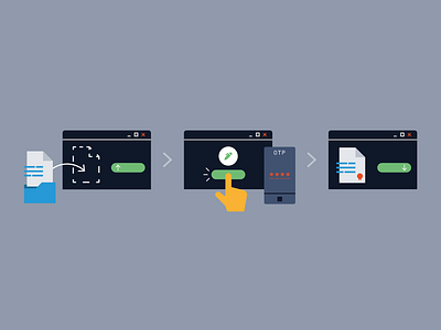 Signature Flow #DropSigner design document flow geometric icon infographic process security signature steps ui vector