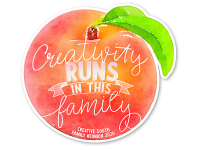 Creativity Sticker for Creative South Conference 2020 creative south family reunion illustration peach sticker