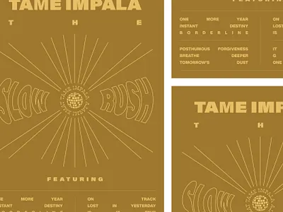 The Slow Rush art branding design designer gigposter icon logo music poster psychedelic tame impala type typography vintage