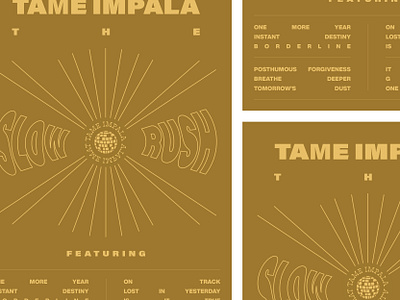 The Slow Rush art branding design designer gigposter icon logo music poster psychedelic tame impala type typography vintage