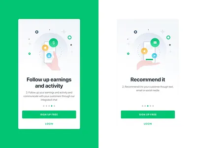 Walkthrough/Onboarding for Ecommerce App app application design earnings ecommerce green illustration interface login mobile onboarding peru recommend signup splash ui ux walkthrough