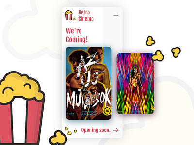 Retro Cinema App · Coming Soon screen app cinema coming soon concept design mobile movie phone retro screen