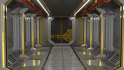 Space Corridor 3d art 3d artist 3d modeling art design maya photoshop render space spaceship