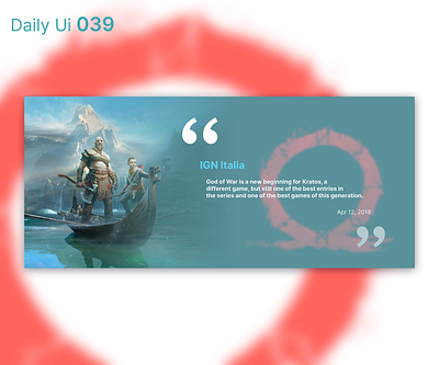 Daily Ui 039 - Testimonials daily ui dailyui design game gamer god god of war godofwar playstation4 ps4 quote testimonial ui ui design uidesign ux