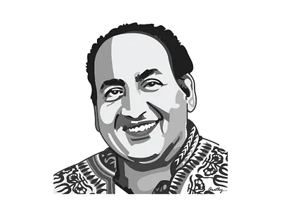 Indian Playback Singers : Mohammed Rafi bollywood design digitalart graphicdesign illustration playbacksinger singer vector