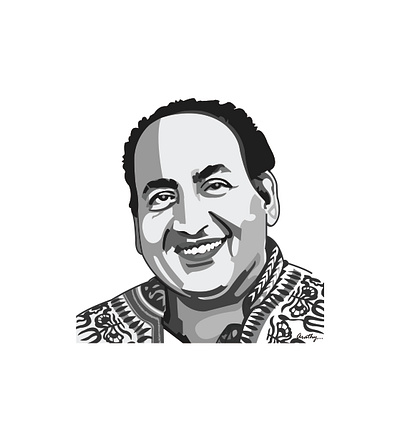 Indian Playback Singers : Mohammed Rafi bollywood design digitalart graphicdesign illustration playbacksinger singer vector