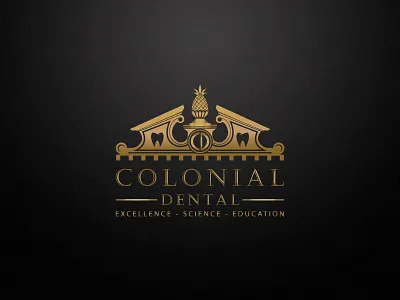 COLONIAL DENTAL brand identity branding design colonial dental vector