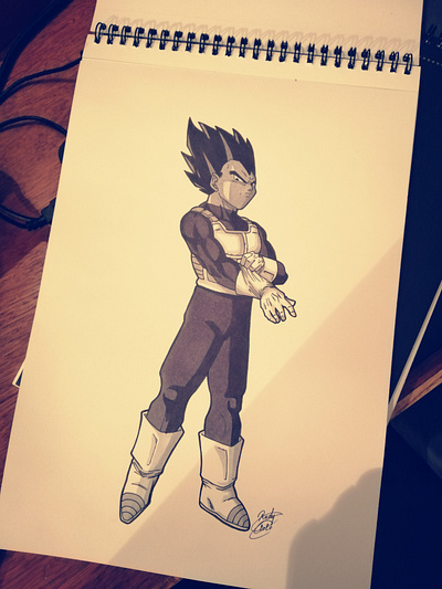 [Drawing] Vegeta from Dragon Ball Z character dragonball drawing illustration manga markers