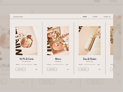 HORIZONS. daily 100 design eshop homepage landing page minimal ui uiux ux website