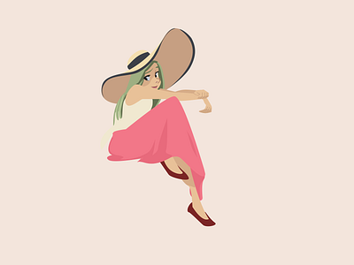 Practice girl hat illustration