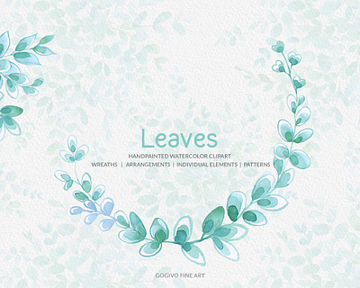 Leaves Handpainted Watercolor Clipart backdrops bouquet cliparts download gogivo green leaves handainted instantdownload leaf leaves leaves illustration leaves logo nature pattern plant and leaves png watercolor watercolor painting watercolorclipart wreath