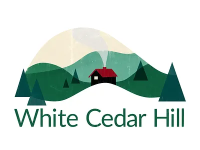 White Cedar Hill Logo branding cottage design illustraion logo minimal rustic texture vintage