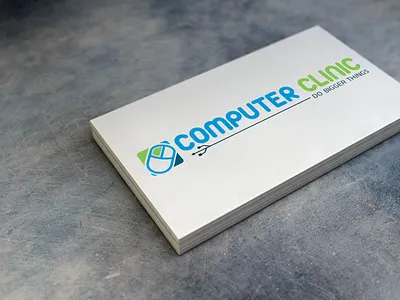 Business Card Design / Logo Design Of A Computer Shop branding business card design icon illustration logo website