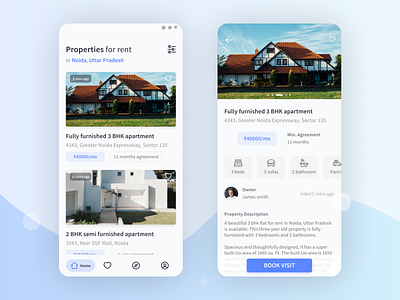 Property rental app app design branding daily ui dailyui figma gradient illustraion interface minimal property rental ui uidesign ux uxdesign