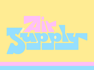 Air Supply 70s air band blue design lettering music pink retro rock supply type typography vintage yacht yellow