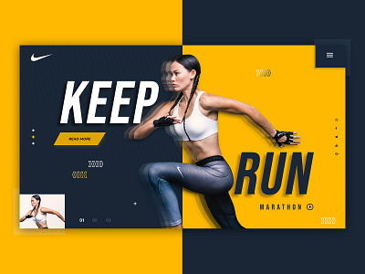 Nike = Home page branding design herosection homepage illustraion logo nike nike running online shop shop slider store typography vector web design website