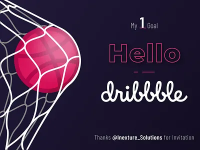 Hello, dribbble! 1stshot art debute design designer flat goal hello hello dribble icon illustraion invite thankyou typography uidesigner vector