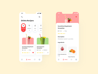 Recipe App - XD Daily Challenge adobe app clean dailyui design drink food minimal nepal recipe ui ux xd xddailychallenge