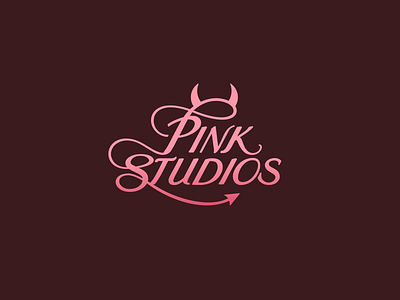 Pink Studios brand branding evil font identity illustration letter lettering logo logotype pink type