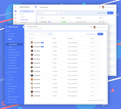 Exploration of tabular data for CRM tool admin panel crm software datatable list view multi level navigation navigation menu nested navigation sidebar menu sidebar navigation ui ux